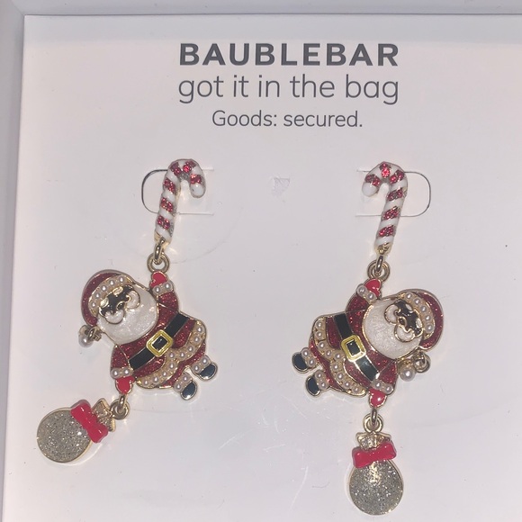 BaubleBar Jewelry - 🆕- BaubleBar Jolly Santa Candy Cane Earrings